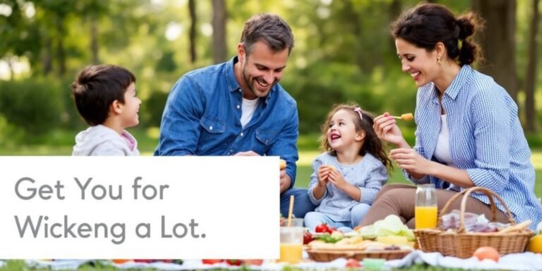 Family picnicking in a park, enjoying quality time together.